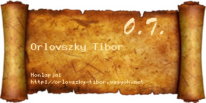 Orlovszky Tibor névjegykártya